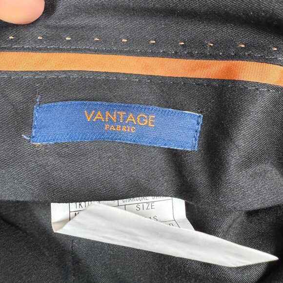 Paul Betenly Dress Pants Size 31x30 Charcoal Striped Straight Fit Wool Office - Picture 8 of 10